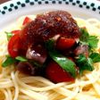 かつおの冷製パスタ シャーベットだれ