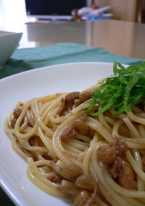 味付まぐろ缶で調味料いらずの納豆パスタ-レシピのメイン写真