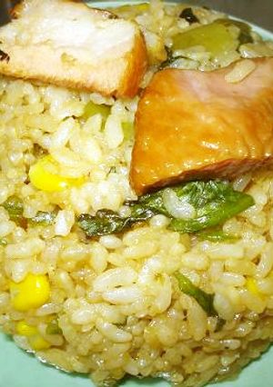 レタスとコーンの黒炒飯♪-レシピのメイン写真