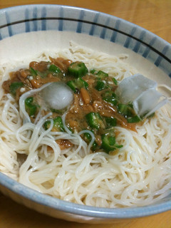 簡単!なめたけオクラそうめん-レシピのメイン写真