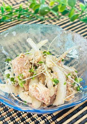 鯖缶とスプラウトの香ばし白ごまポン酢和え-レシピのメイン写真