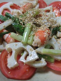 れんこんとアスパラの和え物-レシピのメイン写真