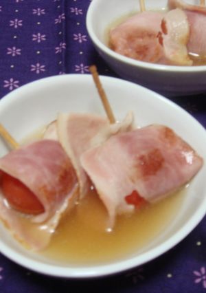 おつまみにベーコンでくるりん♪プチトマト-レシピのメイン写真