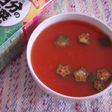 朝に嬉しい☆野菜ジュースの簡単スープ。