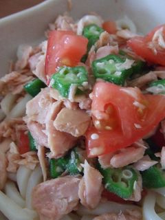 トマトとオクラとツナのサラダ麺-レシピのメイン写真