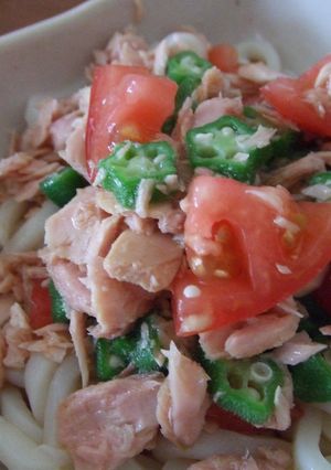 トマトとオクラとツナのサラダ麺-レシピのメイン写真