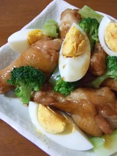 鶏手羽元の甘辛煮withゆでたまご-レシピのメイン写真