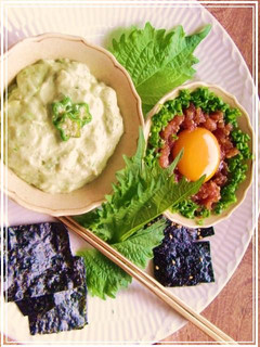 夏☆男前つまみ『まぐろ✿塩ユッケ 』...✿2種の海苔巻き-レシピのメイン写真