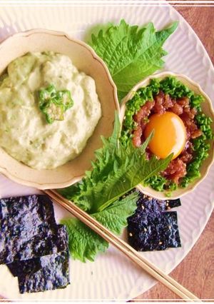 夏☆男前つまみ『まぐろ✿塩ユッケ 』...✿2種の海苔巻き-レシピのメイン写真