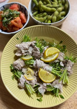 豚と豆苗のレモン蒸し-レシピのメイン写真