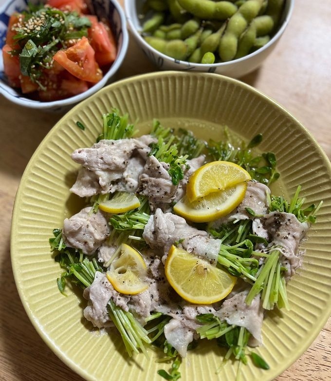 豚と豆苗のレモン蒸し-レシピのメイン写真
