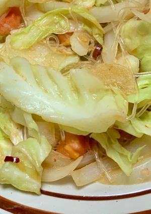 野菜いっぱい海鮮ミックスでピリ辛春雨炒め-レシピのメイン写真