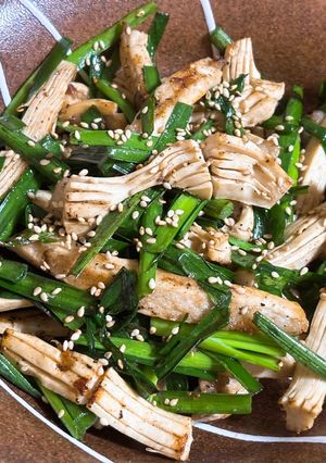 牛タケノコとニラのにんにく塩炒め-レシピのメイン写真