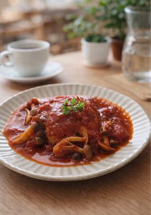 トマト煮込みハンバーグ-レシピのメイン写真