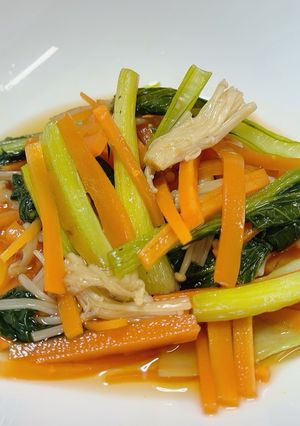 子供も食べる!小松菜にんじんえのき煮物★-レシピのメイン写真