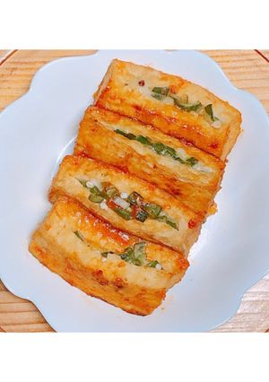 オクラとチーズもちもち厚揚げの挟み焼き-レシピのメイン写真