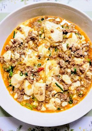 おつまみ!豚挽き肉とチーズin麻婆豆腐-レシピのメイン写真