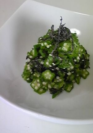 超カンタン！おくらと塩昆布のあえもの-レシピのメイン写真
