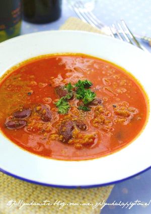 豚ひき肉と玉ねぎのビーンズチリスープ-レシピのメイン写真