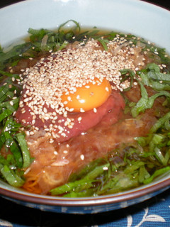 速攻で作る!梅しそぶっかけそうめん-レシピのメイン写真