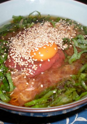 速攻で作る！梅しそぶっかけそうめん-レシピのメイン写真