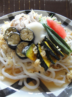なす・オクラ・南瓜で☆冷やしたぬきうどん-レシピのメイン写真