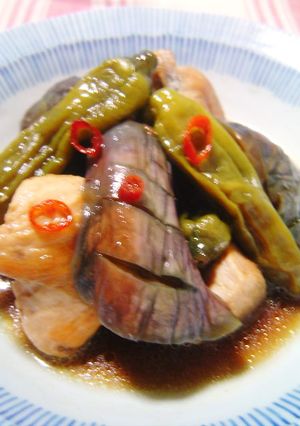 鶏となすのピリ辛煮びたし-レシピのメイン写真