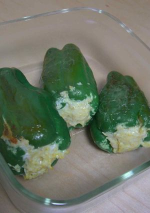ピーマンのまるごと肉詰めカレー味噌味-レシピのメイン写真