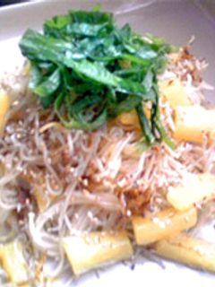 沢庵とちりめんじゃこの焼きそうめん-レシピのメイン写真