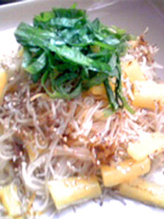 沢庵とちりめんじゃこの焼きそうめん-レシピのメイン写真