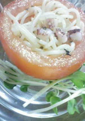 トマトの中にサラスパIN♪-レシピのメイン写真