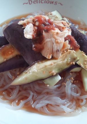 ナスとささみのヘルシー麺☆梅風味☆-レシピのメイン写真
