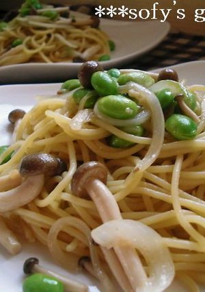 枝豆キノコのアンチョビパスタ。-レシピのメイン写真