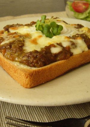 簡単☆焼きカレー卵トースト-レシピのメイン写真