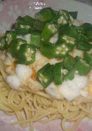 おくらと山芋の冷たいパスタ♪-レシピのメイン写真