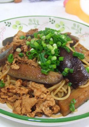 なすと豚肉の甘味噌中華パスタ-レシピのメイン写真