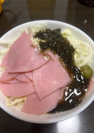 ハムともずく酢のキャベツサラダ-レシピのメイン写真