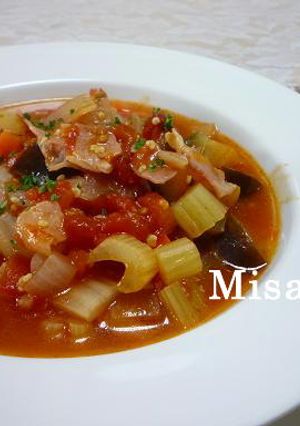 ベーコンと茄子のミネストローネ-レシピのメイン写真