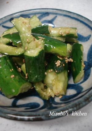 叩きキュウリの胡麻醤油和え-レシピのメイン写真