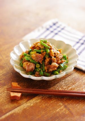 レンジで★豚肉といんげんのごま味噌和え-レシピのメイン写真