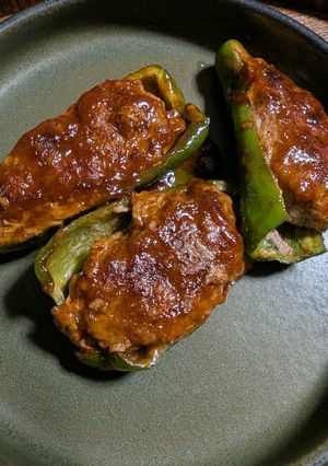 フライドオニオンｄｅピーマン肉詰め-レシピのメイン写真