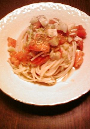 タコとトマトの冷製パスタ～キュウリ風味-レシピのメイン写真