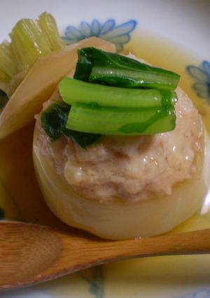 鶏挽き肉入り蕪の煮物-レシピのメイン写真