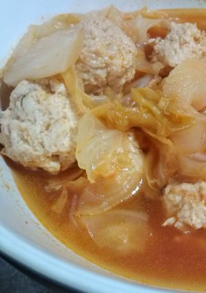 ☆キャベツとつくねのトマトスープ☆-レシピのメイン写真