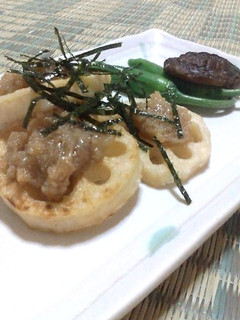 焼きレンコン★バター明太子をのせて-レシピのメイン写真