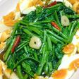空心菜(空芯菜)とゆで卵のエスニック炒め
