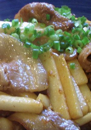 バラ肉と長芋のレモンバター炒め-レシピのメイン写真