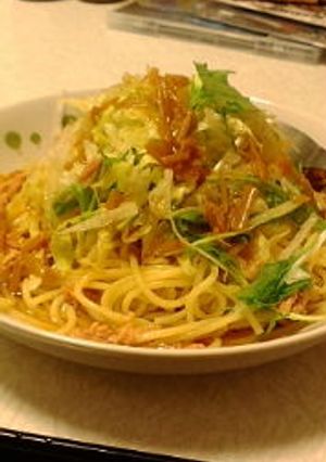 夏にぴったり！水菜と大根の冷製パスタ-レシピのメイン写真