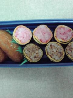 お弁当に(^^♪ 鶏そぼろ海苔巻-レシピのメイン写真