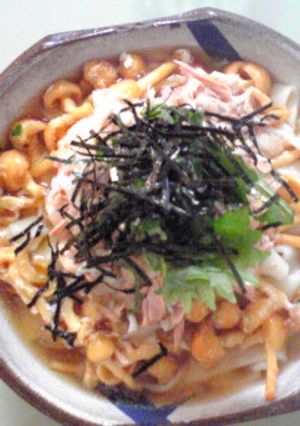 冷ぶっかけツナおろしシラスなめこうどん-レシピのメイン写真